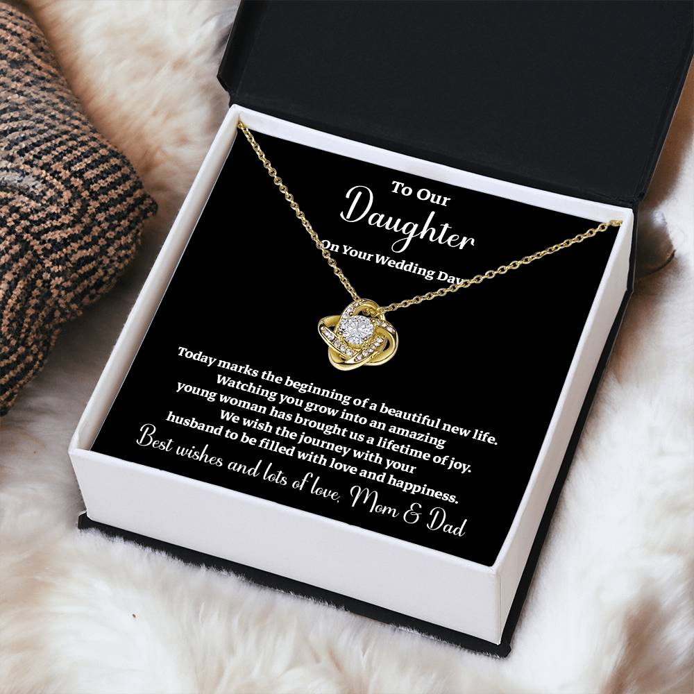 To Our Daughter On Your Wedding Day Heartfelt Wishes For A Beautiful New Life Gift From Your Mom And Dad Wedding Day Gift For Daughter New Life Celebration Jewelry Mother And Father Wedding Message Daughter's Wedding Day Jewelry Joyful Wedding Day Gift