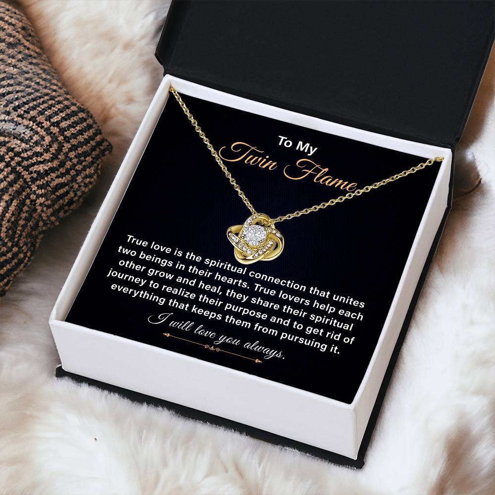 Twin Flame Necklace Gift for Soulmate With Message Card