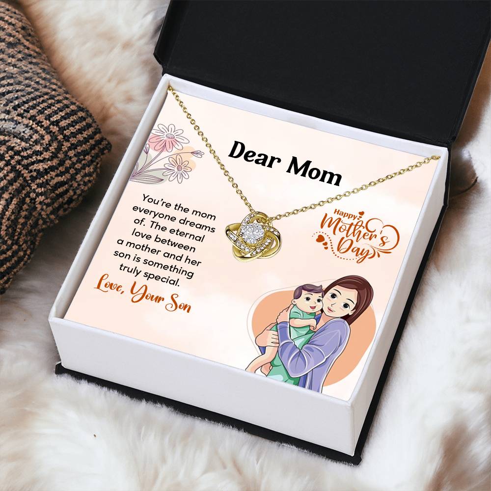 Dear Mom, Heartfelt Necklace For Love Loving Jewelry For Mother's Day Sentimental Necklace For Connection Loving Pendant For A Mother-son Bond Special Pendant Special Necklace Thoughtful Necklace For Love