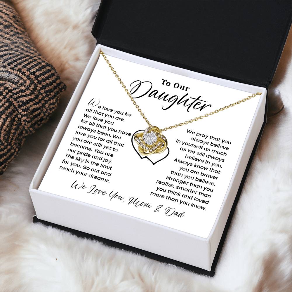 To Our Daughter Heartfelt Jewelry For Daughter Gift From Your Mom And Dad Proud Parent Gift Caring Gift For Daughter Supportive Necklace For Daughter Believe In Yourself Jewelry Daughter's Dreams Jewelry Unique Gift For Daughter Special Bond Necklace