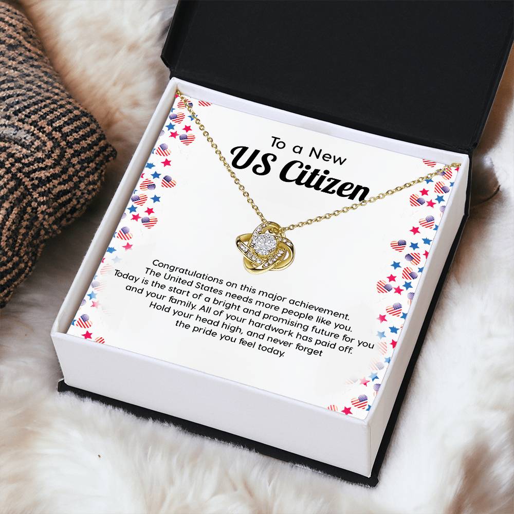 New US Citizen Gift – Necklace with Message Card