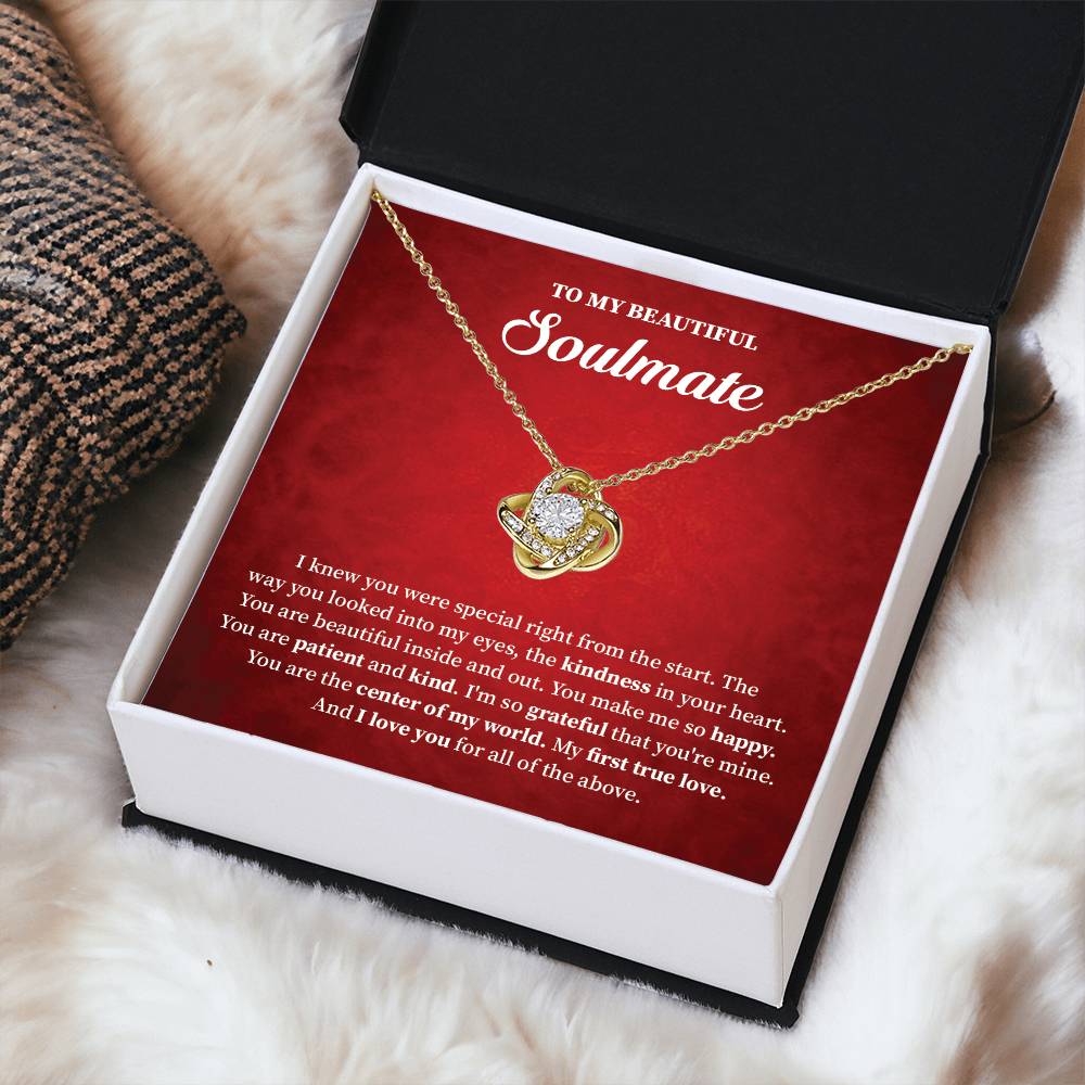 Soulmate Necklace Gift for Her with Message Card