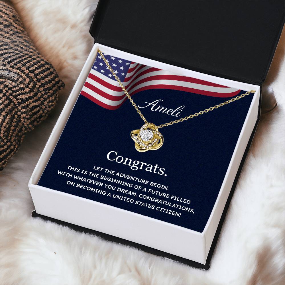 Congrats Necklace For New U.s. Citizen Ameli Necklace For New U.s. Citizen Gift For Citizenship Celebration Necklace With Citizenship Message Necklace For New U.s. Citizen Ameli Gift For Becoming A U.s. Citizen Proud U.s. Citizen Jewelry