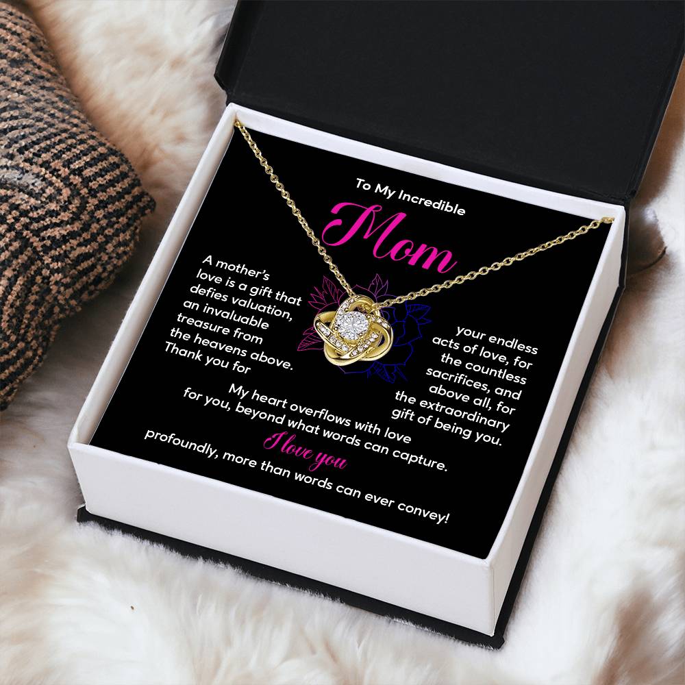 Incredible Mom Necklace Gift with Message Card