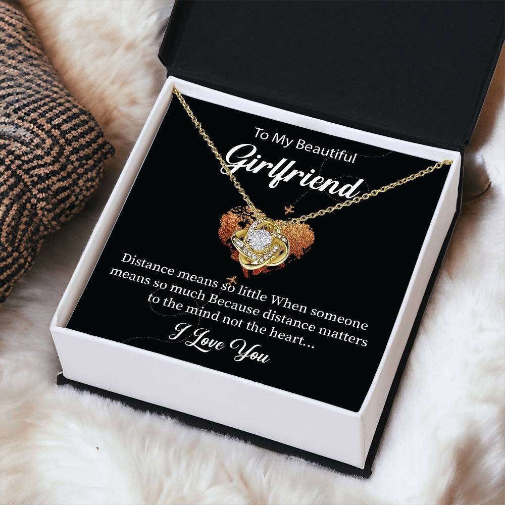 Long Distance Gift for Girlfriend Necklace with Card
