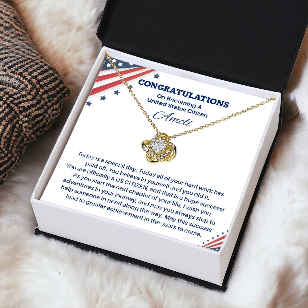 Congratulations Necklace For New U.s. Citizen Ameli Necklace For New U.s. Citizen Gift For Citizenship Achievement U.s. Citizenship Success Necklace Necklace With Citizenship Message Proud New Citizen Jewelry Necklace For First-time U.s. Citizen