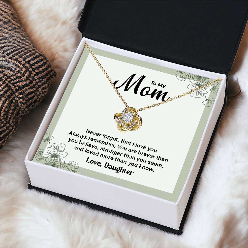 Daughter to Mom Necklace Gift – with Message Card