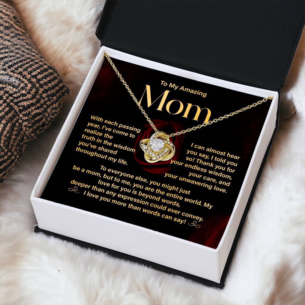 Amazing Mom Necklace Gift with Message Card
