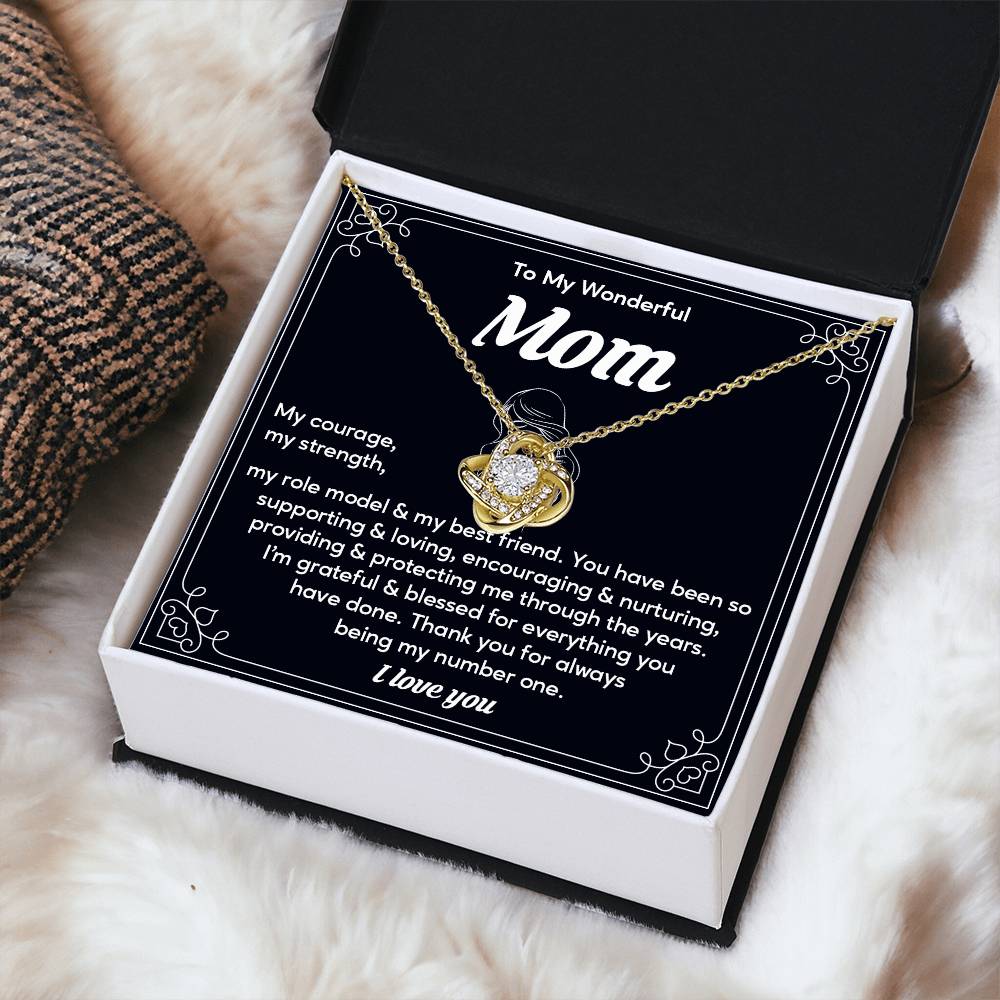 To My Wonderful Mom, Wonderful Mom Pendant Heartfelt Necklace For Her Sweet Pendant Thank You Gift For Support To My Best Friend Mom Jewelry Special Pendant For A Supportive Mom Sentimental Jewelry Thoughtful Necklace