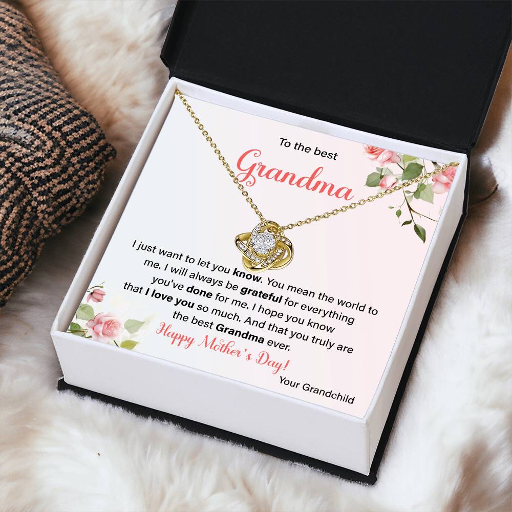 To The Best Grandma Grandmother Appreciation Necklace Love From Grandchild Gift Happy Mother’s Day For Her Sentimental Grandma Necklace Heartfelt Message For Old Lady Thank You Gift Gift For Special Person