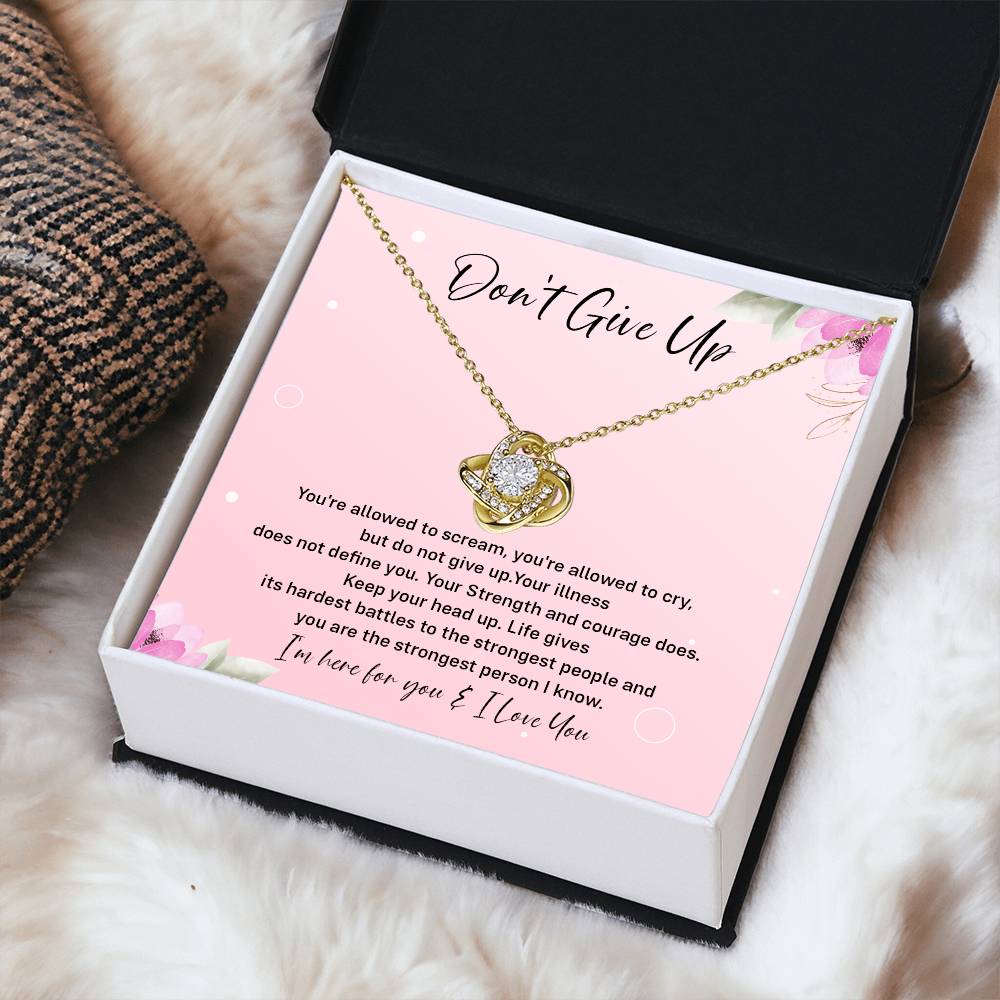 Don't Give Up Strength And Courage Necklace Don't Give Up Necklace Supportive Gift For Fighter You Are Strong Necklace Life's Battles Necklace Emotional Connection Necklace Love And Support Necklace Motivational Jewelry Breast Cancer Necklace For Soulmate