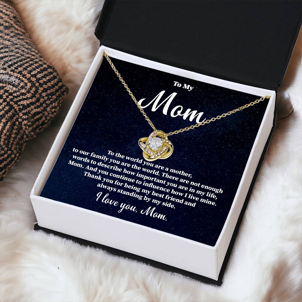 To My Mom Necklace Gift – You Are the World Message Card