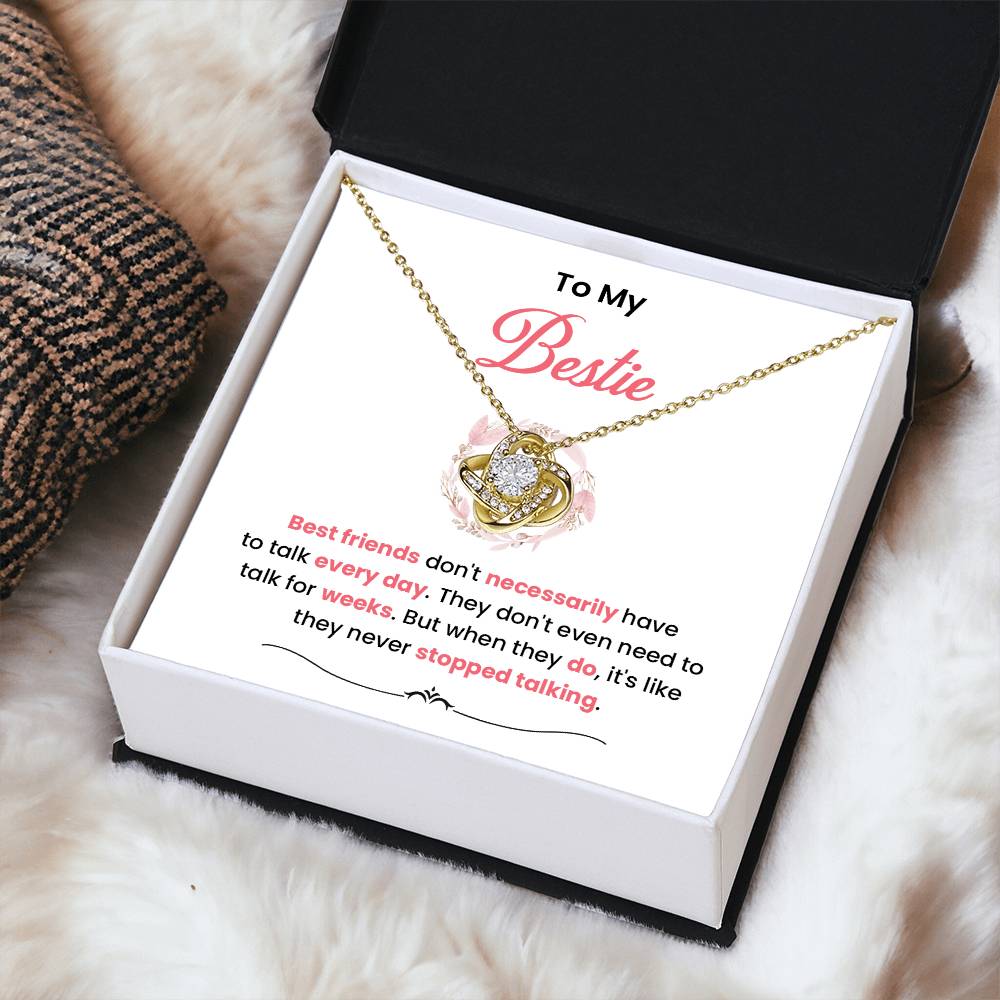 Bestie Necklace Gift with Strong Bond Message Card