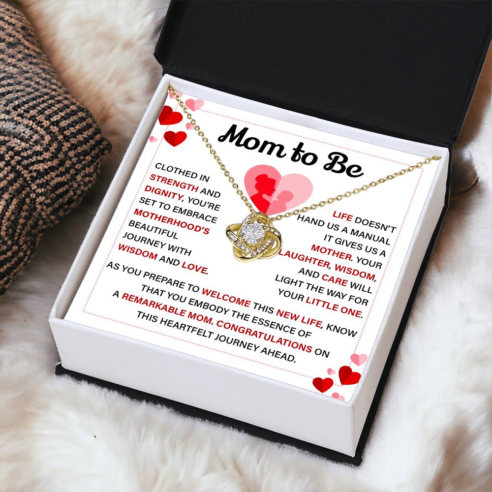 Mom to Be Necklace Gift with Heartfelt Card