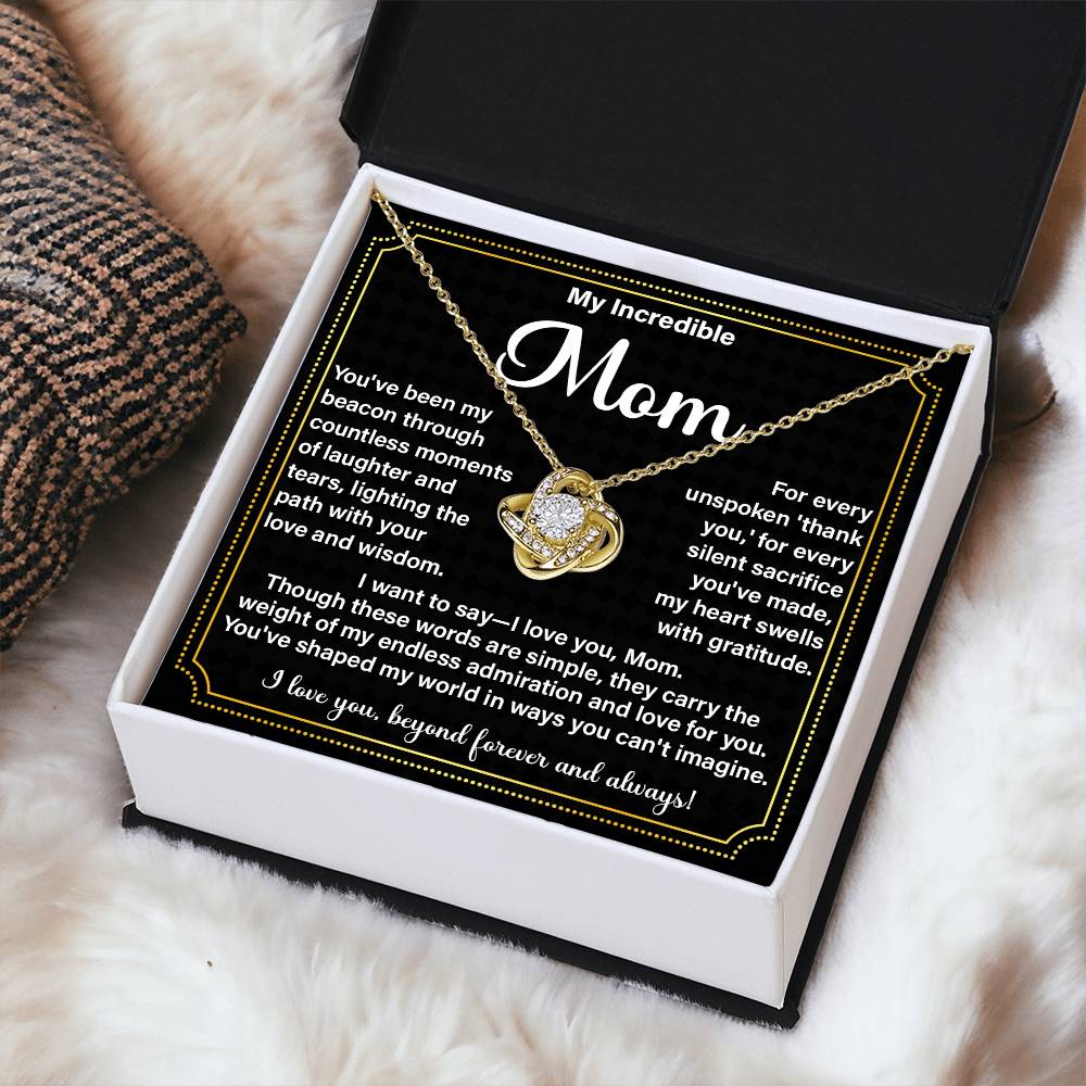 Incredible Mom Necklace Gift with Message Card