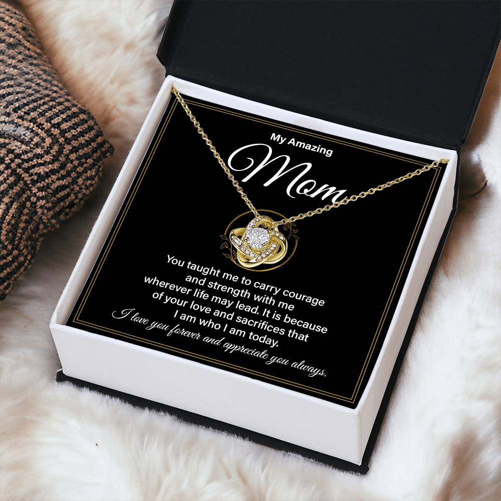 Amazing Mom Necklace Gift with Strength Message