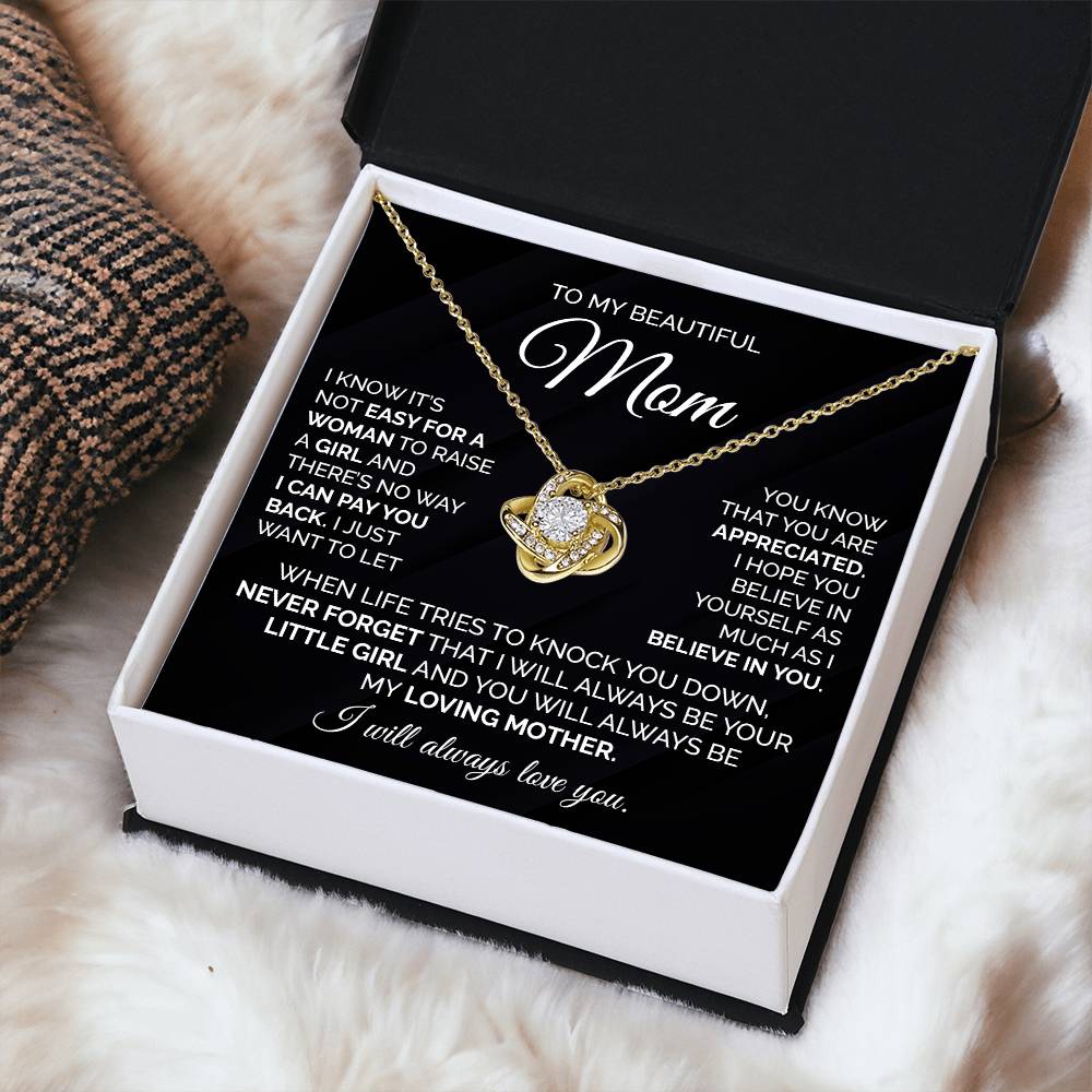 Necklace Gift for Mom from Daughter with Appreciation Card