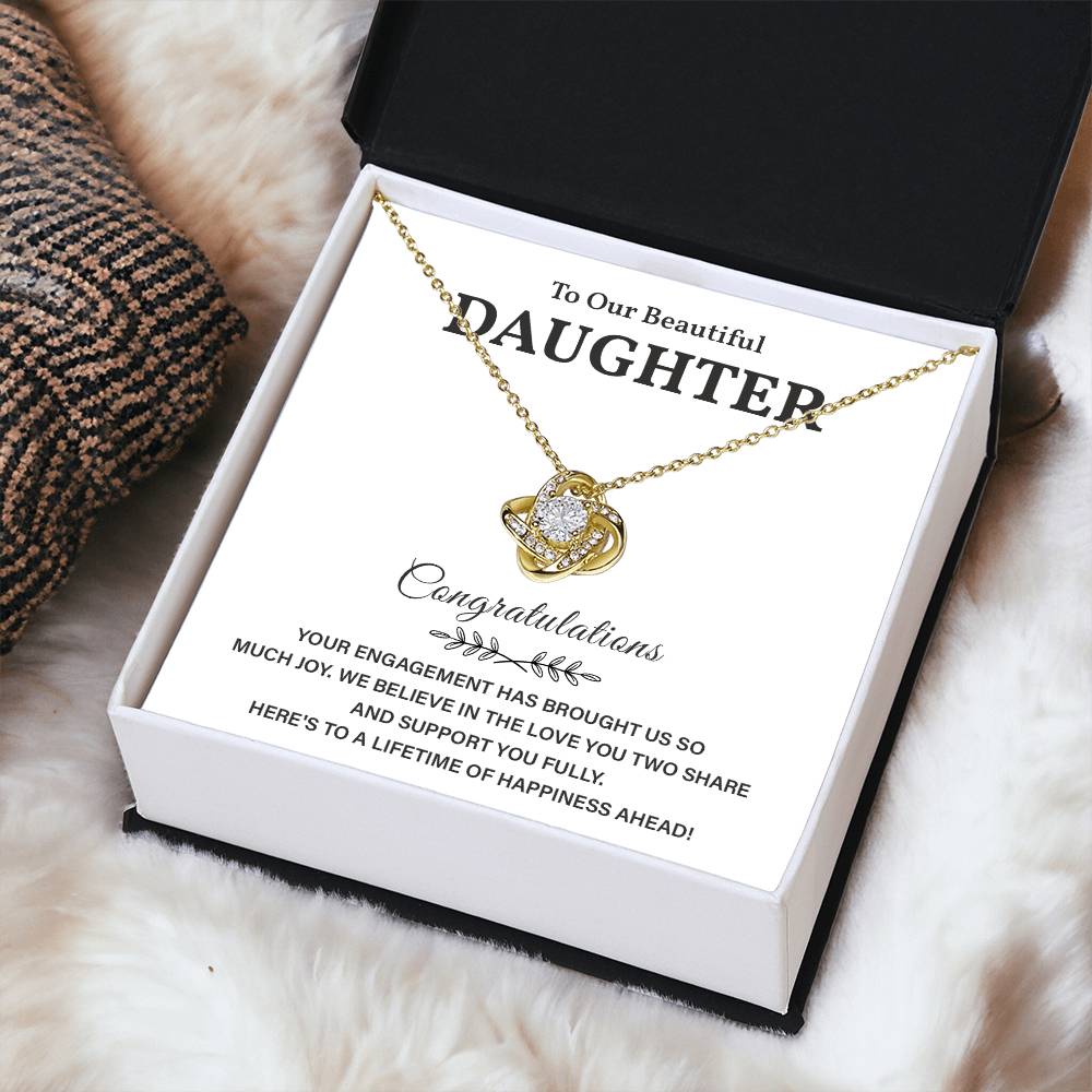 To Our Beautiful Daughter Engagement Necklace Gift Dad Sentimental Gift For Daughter’s Engagement Jewelry Gift For Daughter’s Engagement Daughter’s Special Day Necklace Meaningful Engagement Gift For Daughter Engagement Jewelry For Daughter