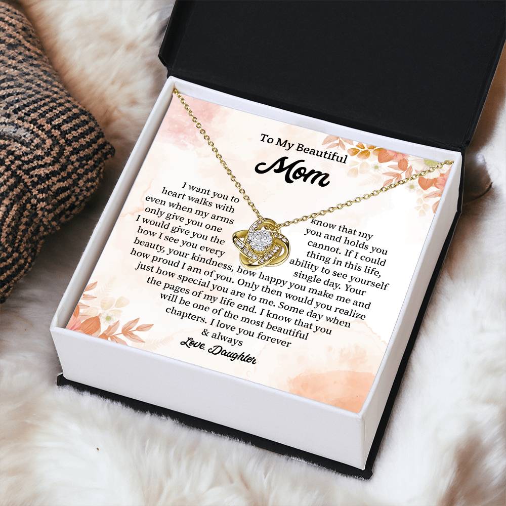 Daughter to Mom Gift Necklace with Message Card