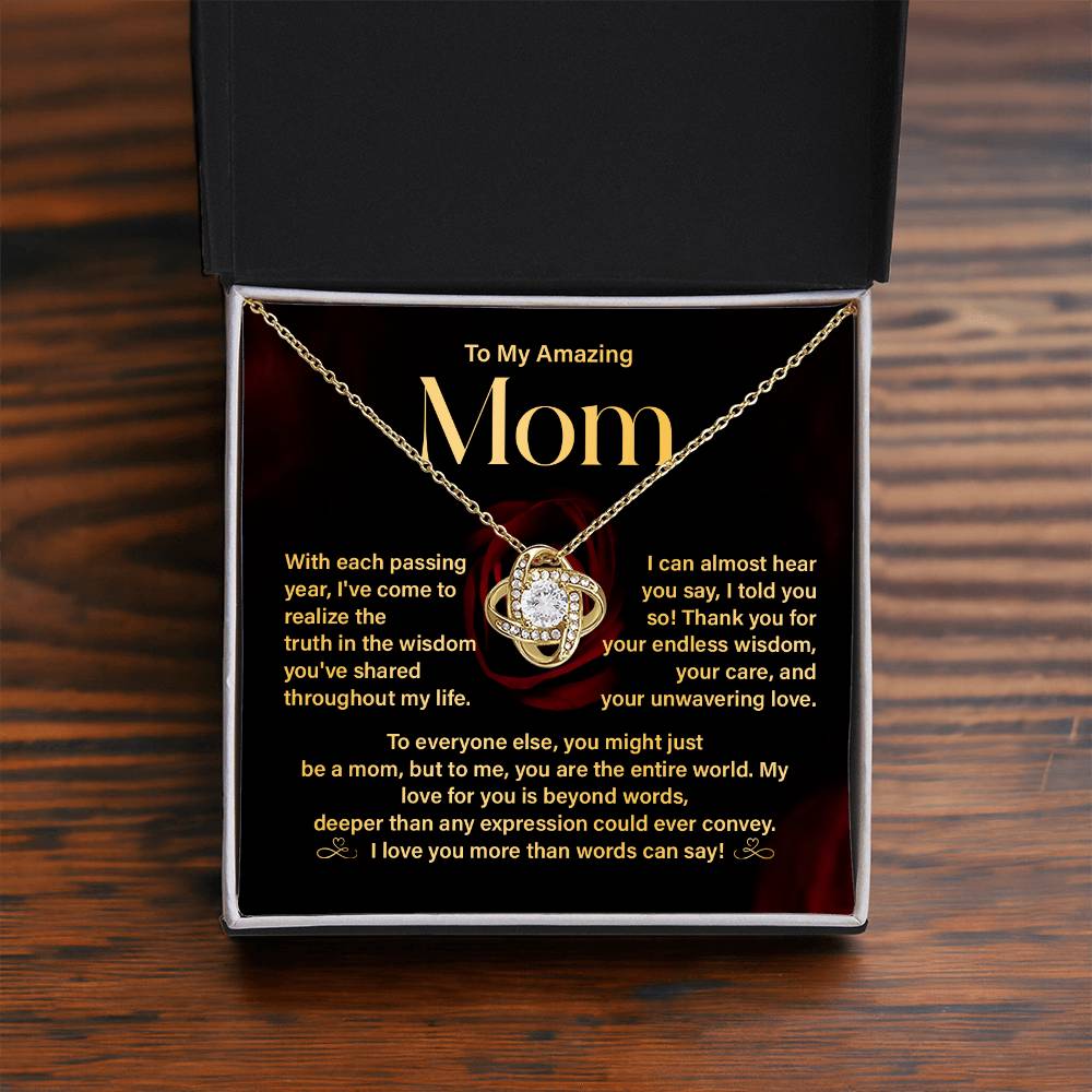 Amazing Mom Necklace Gift with Message Card