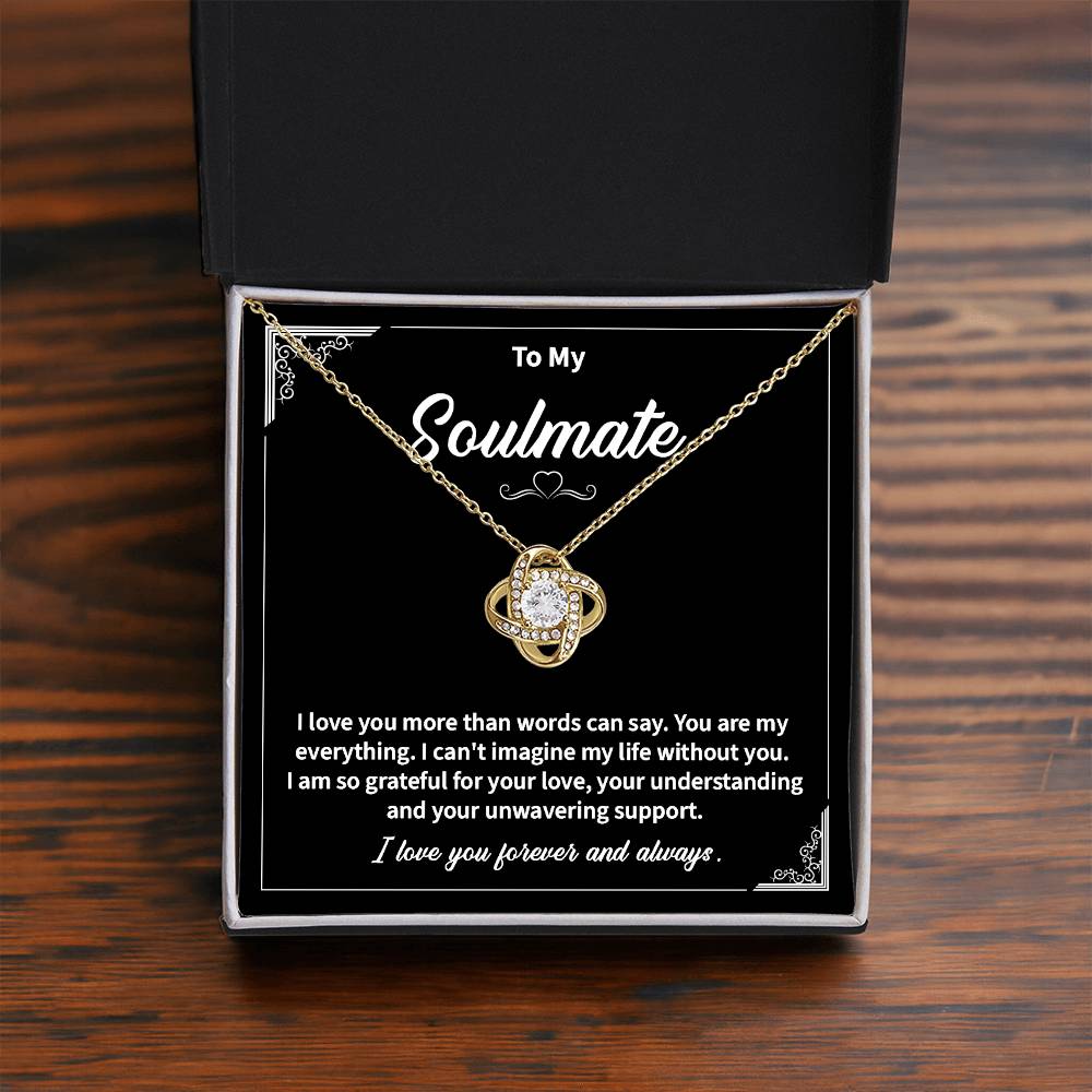 Soulmate Love Knot Necklace with Message Card & Gift Box
