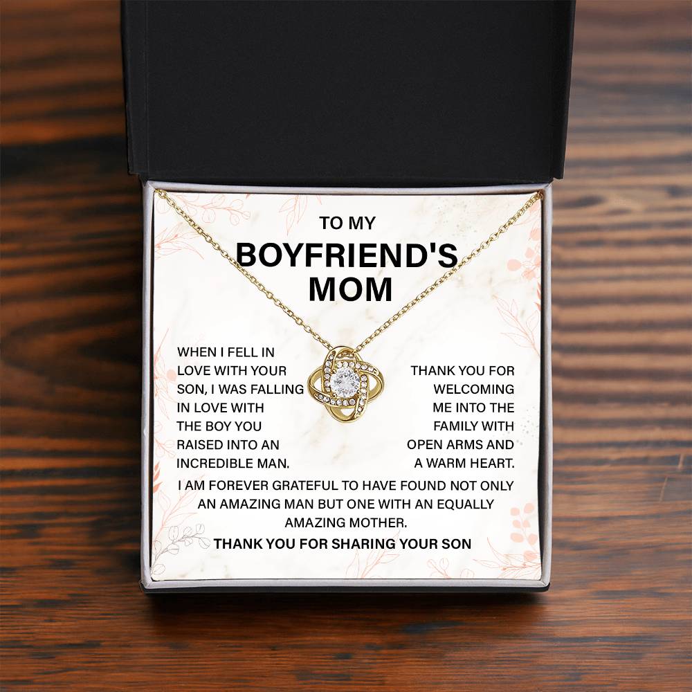 Boyfriend’s Mom Gift Necklace with Message Card Box
