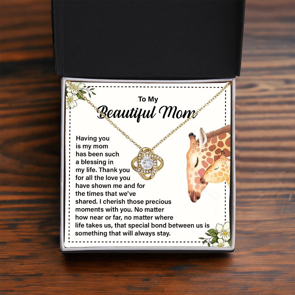 Daughter to Mom Necklace Gift with Message Card