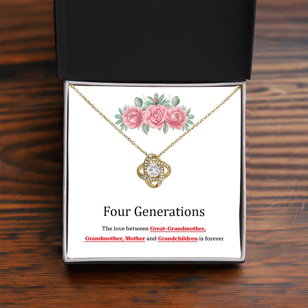 To Our Four Generations Four Generations Necklace Gift Great-grandmother Necklace Grandmother Necklace Mother Necklace Heartfelt Gift For Family Sentimental Jewelry For Generations Jewelry Gift For Great-grandmother Jewelry Gift For Mother