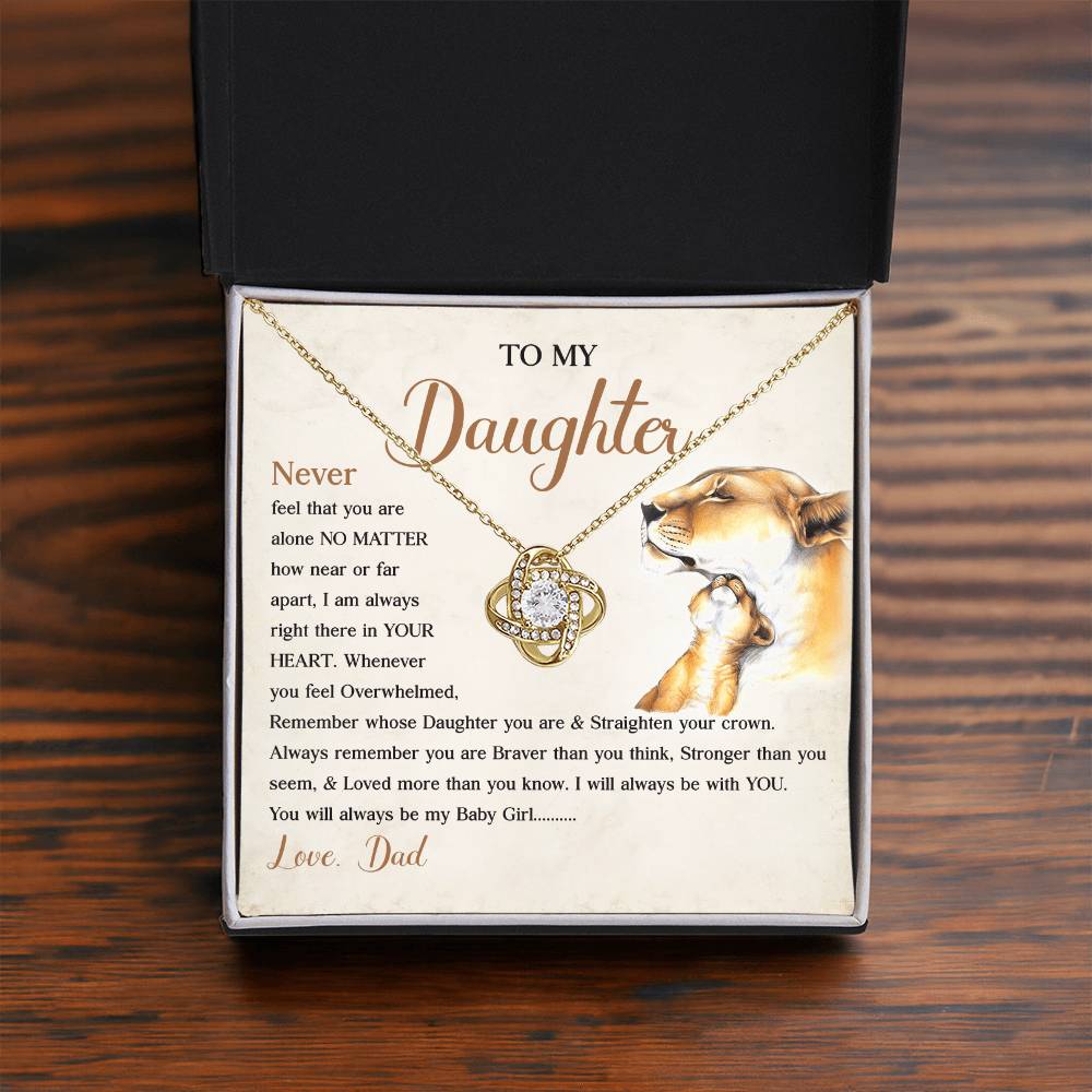 Dad to Daughter Lion Necklace Message Card Gift