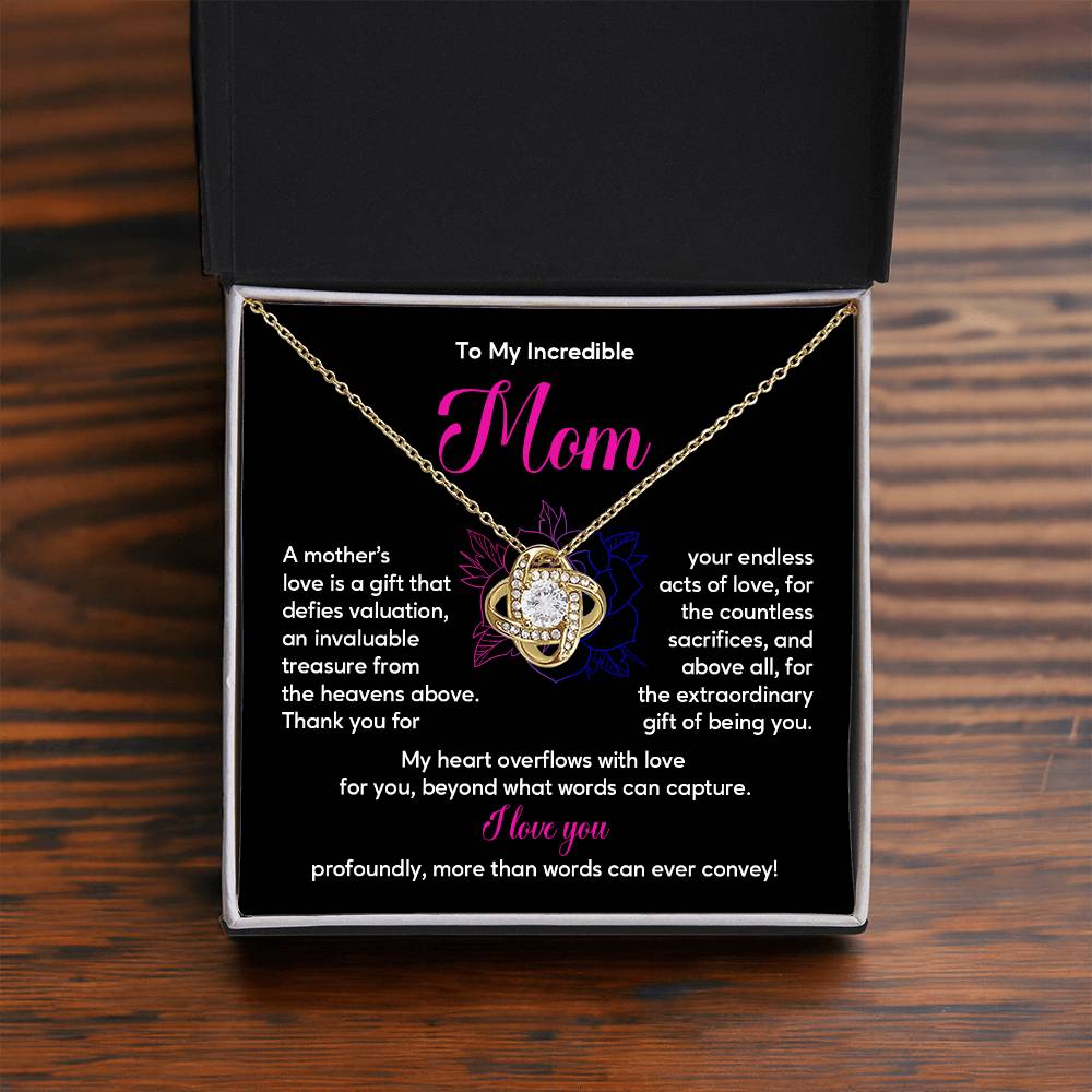 Incredible Mom Necklace Gift with Message Card