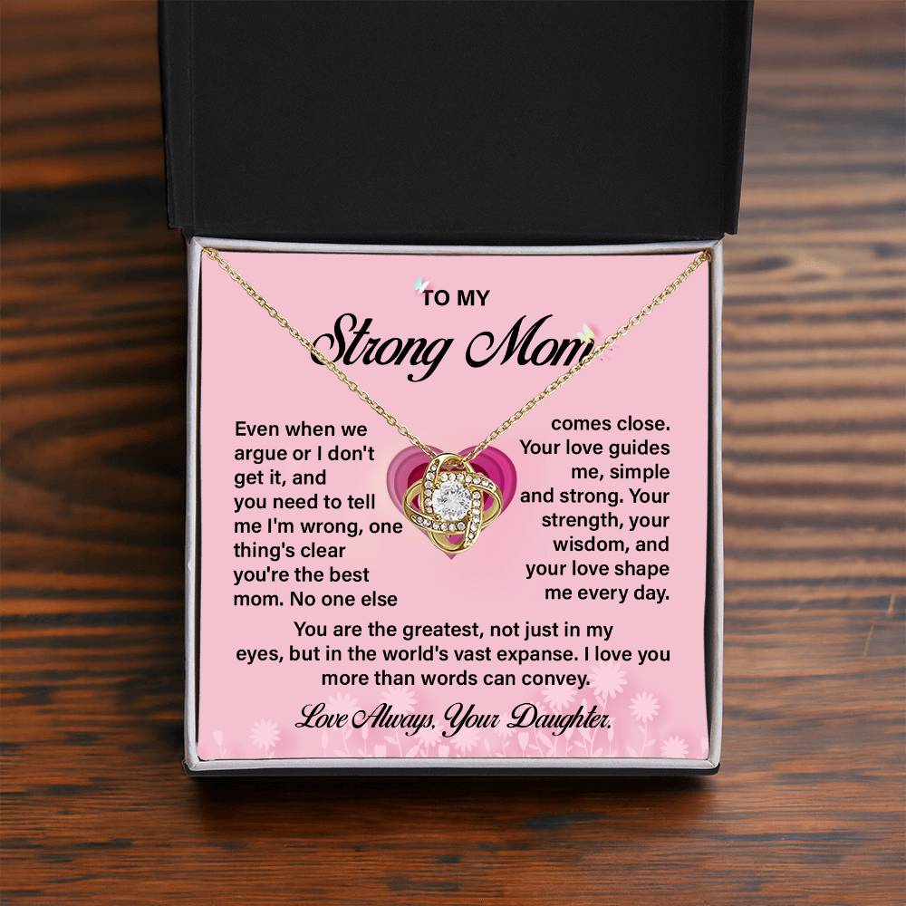 Strong Mom Necklace Gift from Daughter with Love