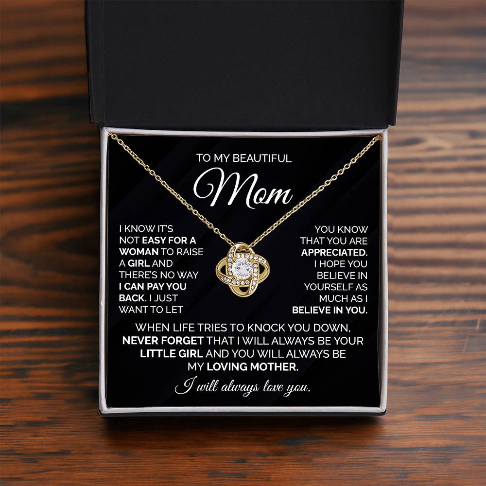 Necklace Gift for Mom from Daughter with Appreciation Card