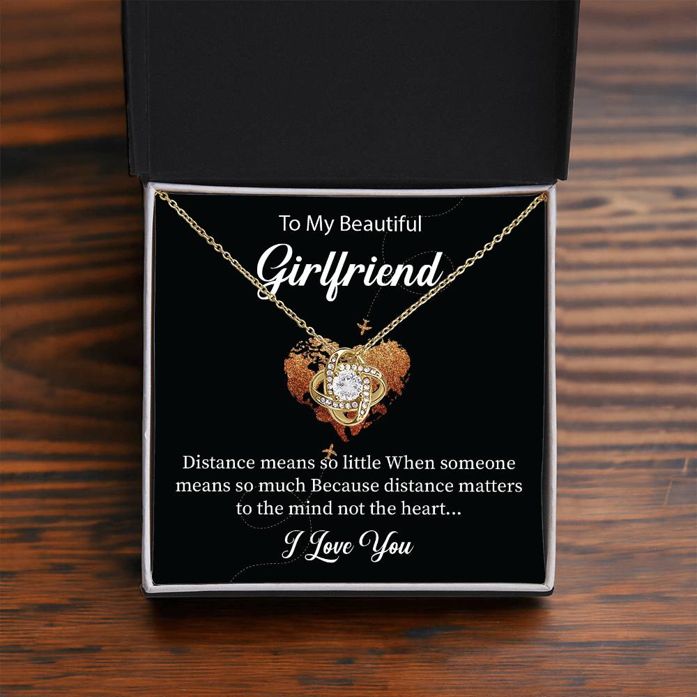 Long Distance Gift for Girlfriend Necklace with Card