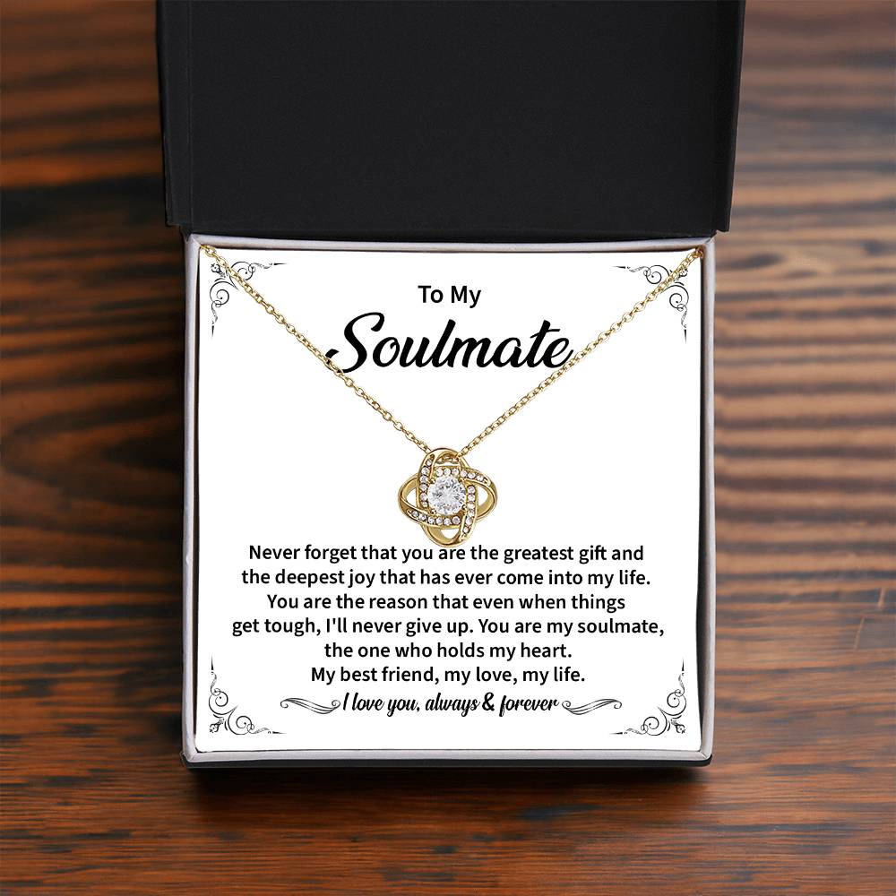 Soulmate Necklace Gift for Her with Message Card