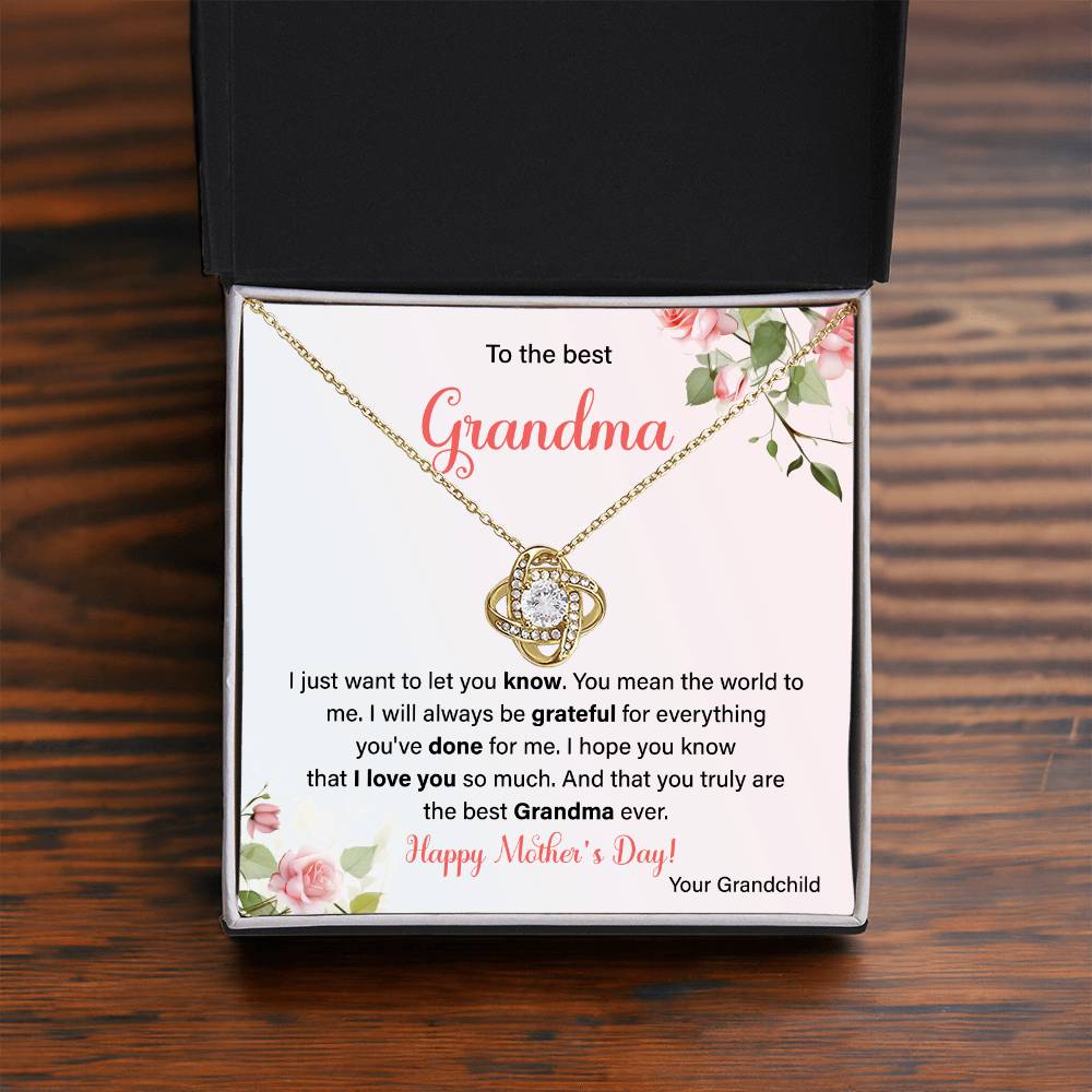 To The Best Grandma Grandmother Appreciation Necklace Love From Grandchild Gift Happy Mother’s Day For Her Sentimental Grandma Necklace Heartfelt Message For Old Lady Thank You Gift Gift For Special Person