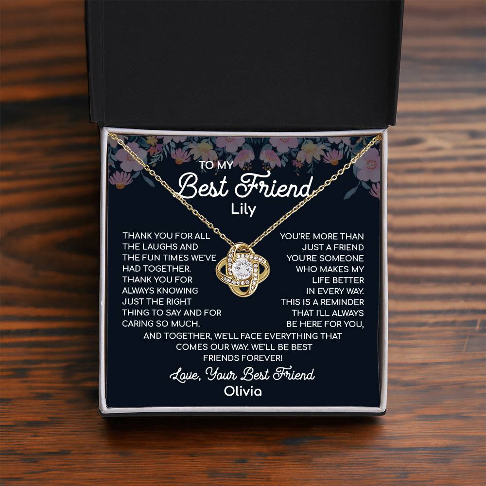 To My Best Friend, A Bond Like No Other Necklace Heart's Delight Necklace Thankful For Our Memories Together Gift Necklace Of Heartfelt Appreciation Necklace Of Unconditional Friendship Best Friends Forever Jewelry Heartfelt Message With Necklace