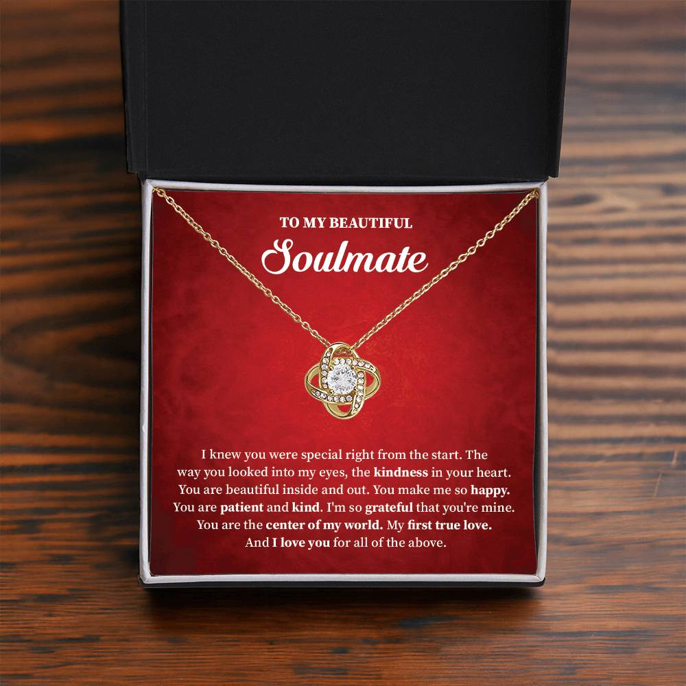 Soulmate Necklace Gift for Her with Message Card
