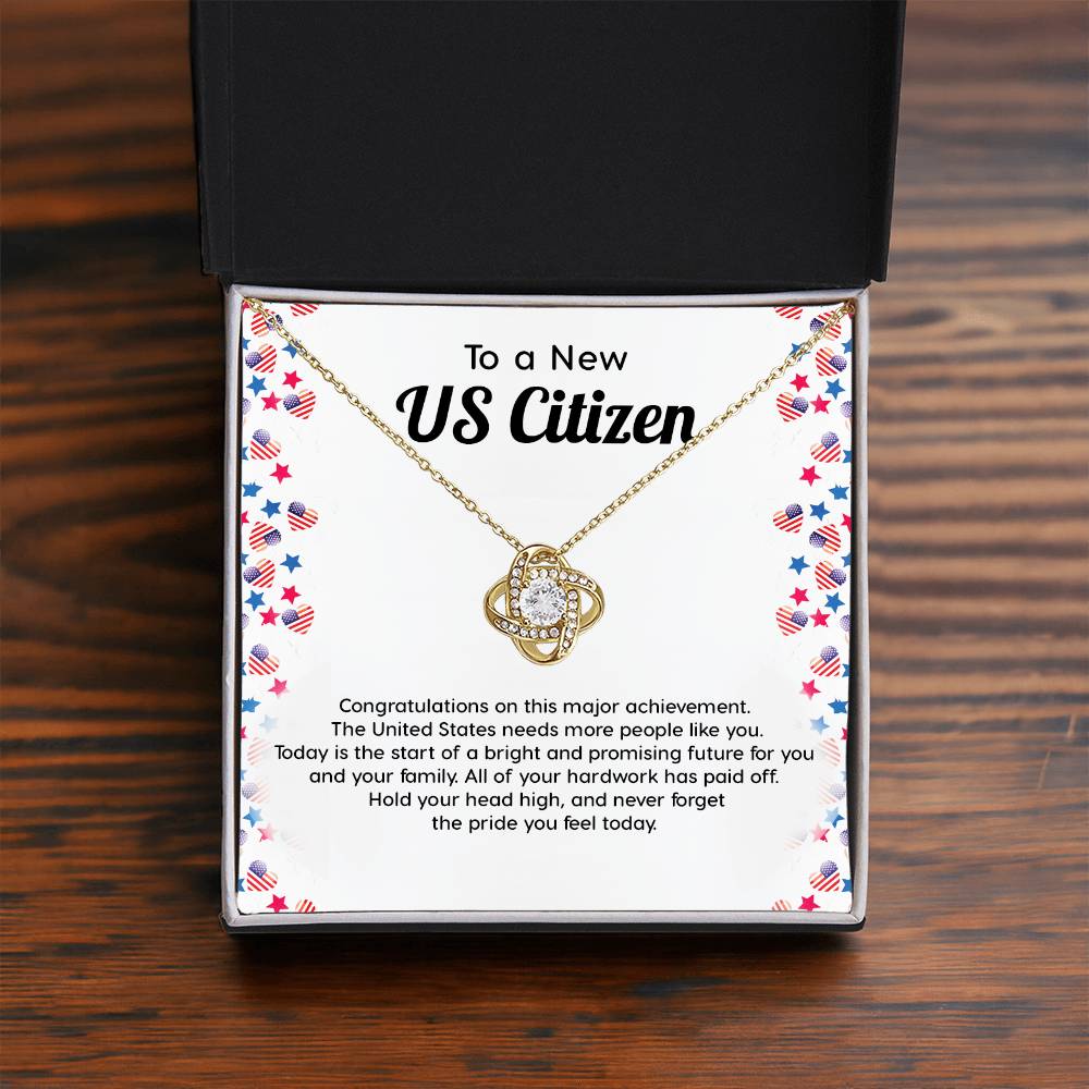 New US Citizen Gift – Necklace with Message Card
