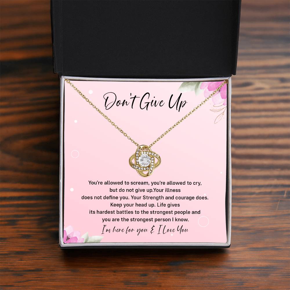 Don't Give Up Strength And Courage Necklace Don't Give Up Necklace Supportive Gift For Fighter You Are Strong Necklace Life's Battles Necklace Emotional Connection Necklace Love And Support Necklace Motivational Jewelry Breast Cancer Necklace For Soulmate