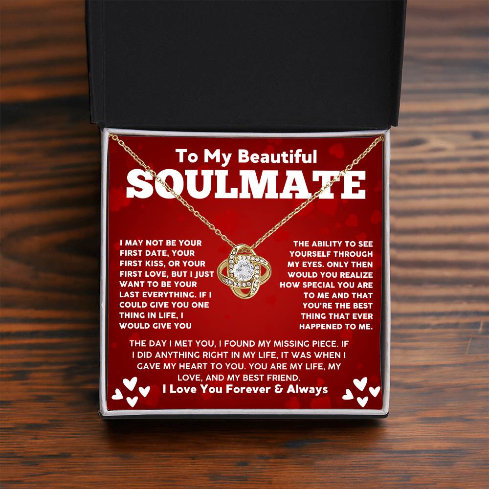 Soulmate Necklace Gift for Her with Message Card