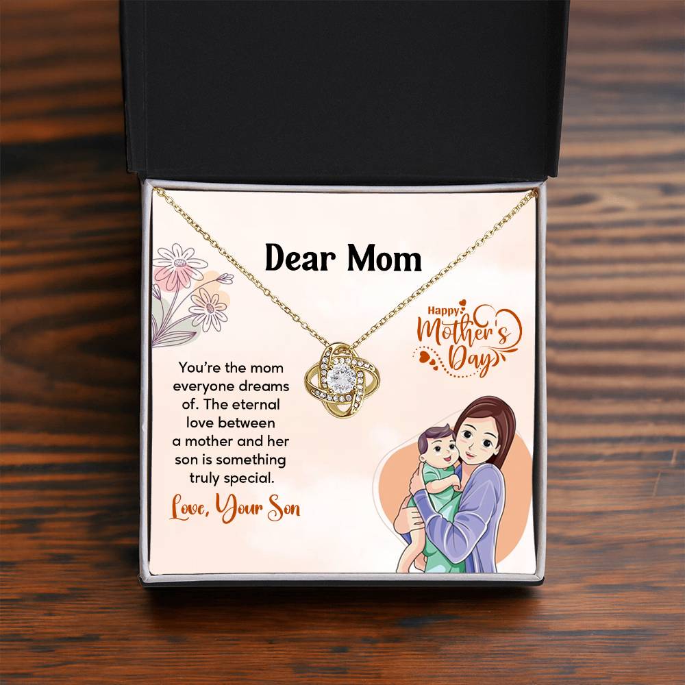 Dear Mom, Heartfelt Necklace For Love Loving Jewelry For Mother's Day Sentimental Necklace For Connection Loving Pendant For A Mother-son Bond Special Pendant Special Necklace Thoughtful Necklace For Love