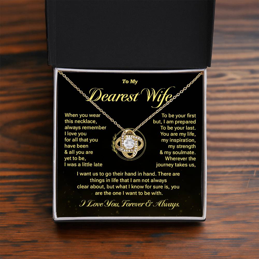Dearest Wife Necklace Gift with Message Card