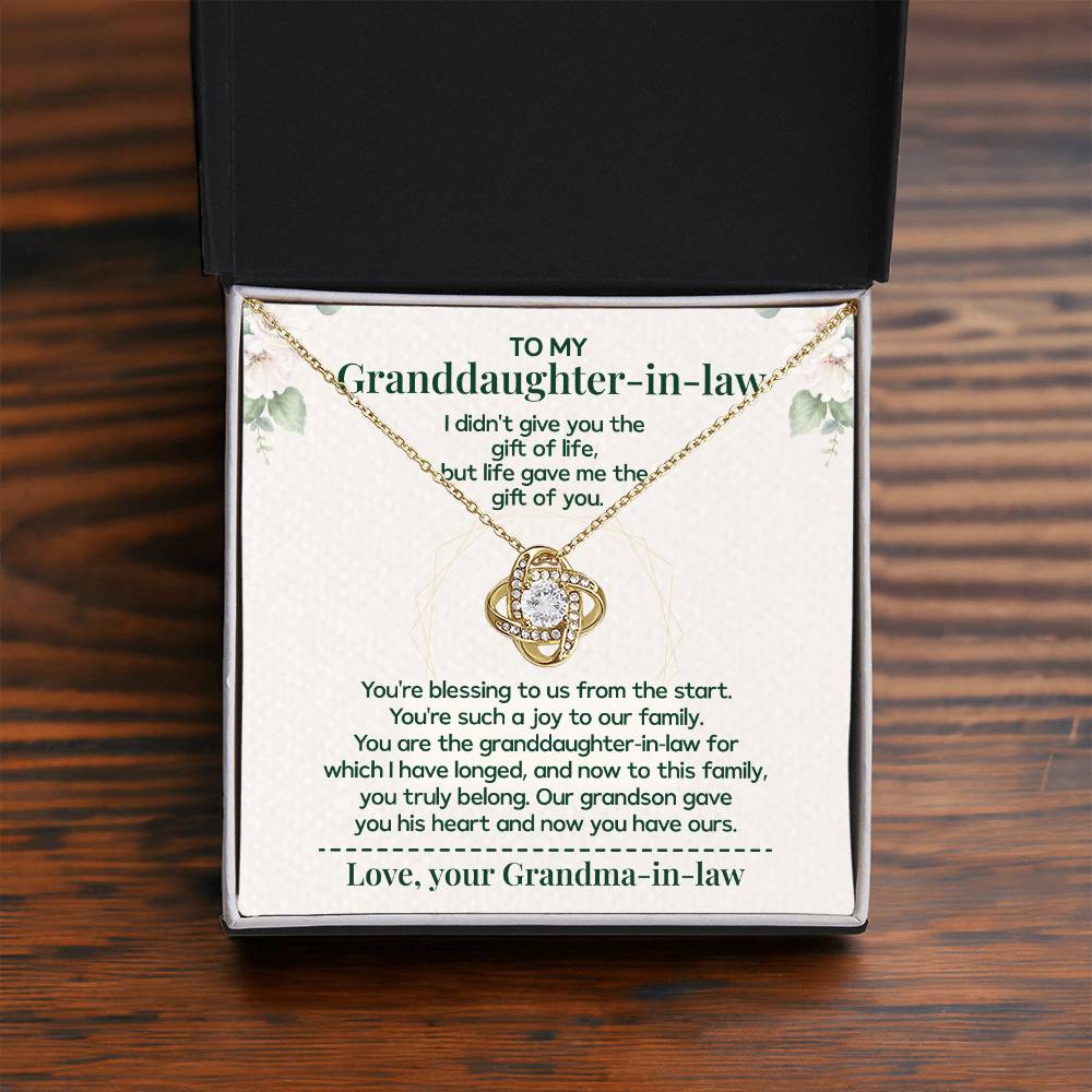 To My Granddaughter-in-law - Necklace Gift Family Is Made From Love, Not Genes Thank You For Making My Grandson Feel Complete Heartfelt Jewelry To Celebrate Our Family Bond Heartfelt Jewelry For Granddaughter-in-law Love And Family Necklace Gift