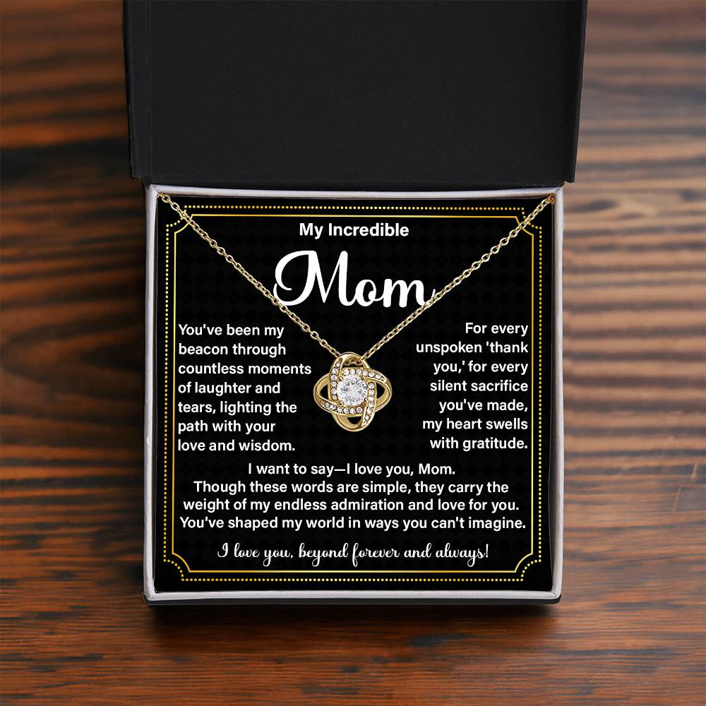 Incredible Mom Necklace Gift with Message Card