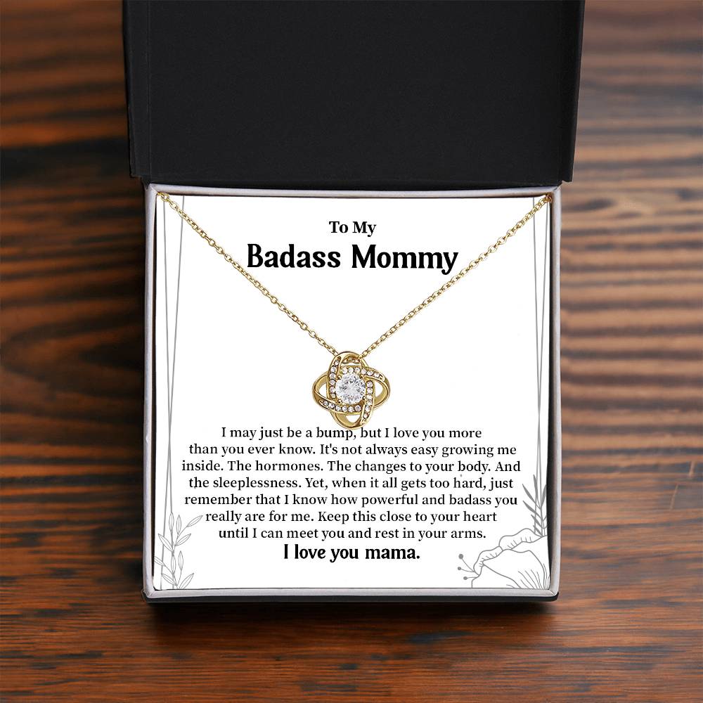 Badass Mom Necklace from Baby – With Gift Box & Card