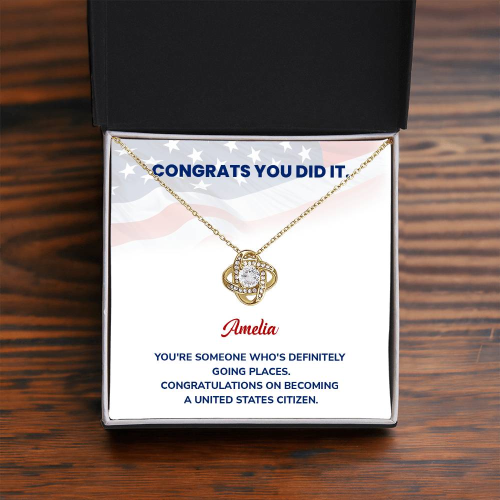 Congrats Necklace For New U.s. Citizen Amelia Necklace For New U.s. Citizen Proud U.s. Citizen Jewelry Necklace For Official U.s. Citizen Gift For U.s. Citizenship Celebration Necklace With Message For U.s. Citizen Necklace For Naturalization Ceremony