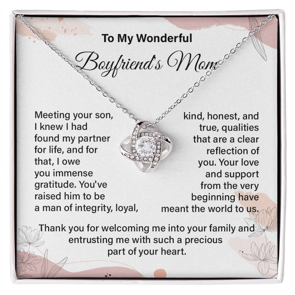 To My Wonderful Boyfriend's Mom, Thank You Gift For Boyfriend’s Mom Heartfelt Appreciation Gift Thoughtful Appreciation Necklace Best Love-filled Necklace Gift Best Mom Appreciation Gift Thank You Mom Necklace