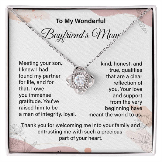 To My Wonderful Boyfriend's Mom, Thank You Gift For Boyfriend’s Mom Heartfelt Appreciation Gift Thoughtful Appreciation Necklace Best Love-filled Necklace Gift Best Mom Appreciation Gift Thank You Mom Necklace