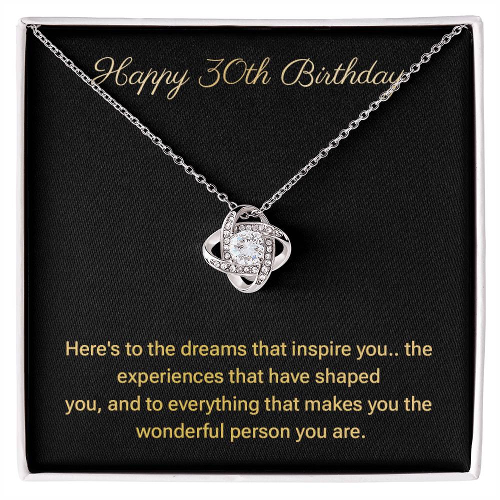 30th Birthday Necklace Gift for Her – Elegant Message Card Box