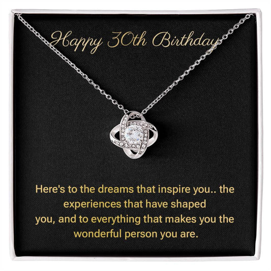 30th Birthday Necklace Gift for Her – Elegant Message Card Box